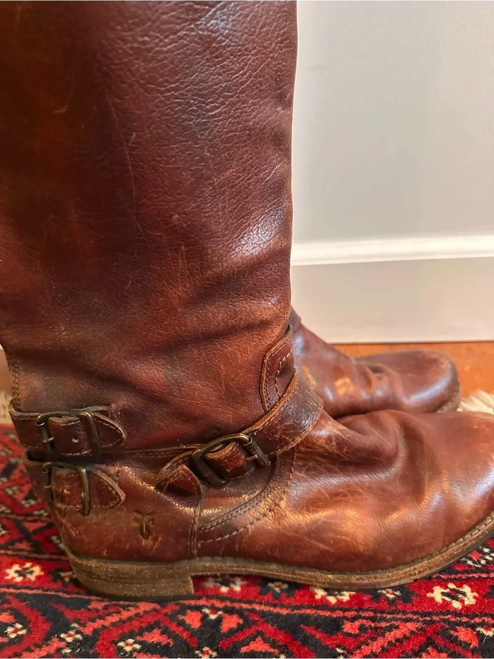 Frye Brown Leather Knee-High Riding Boots
